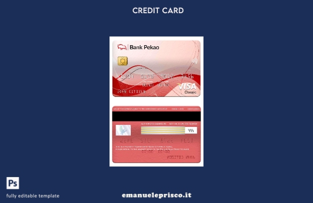 stile verificato Modello di carta classica per visto bancario Polonia Bank Pekao